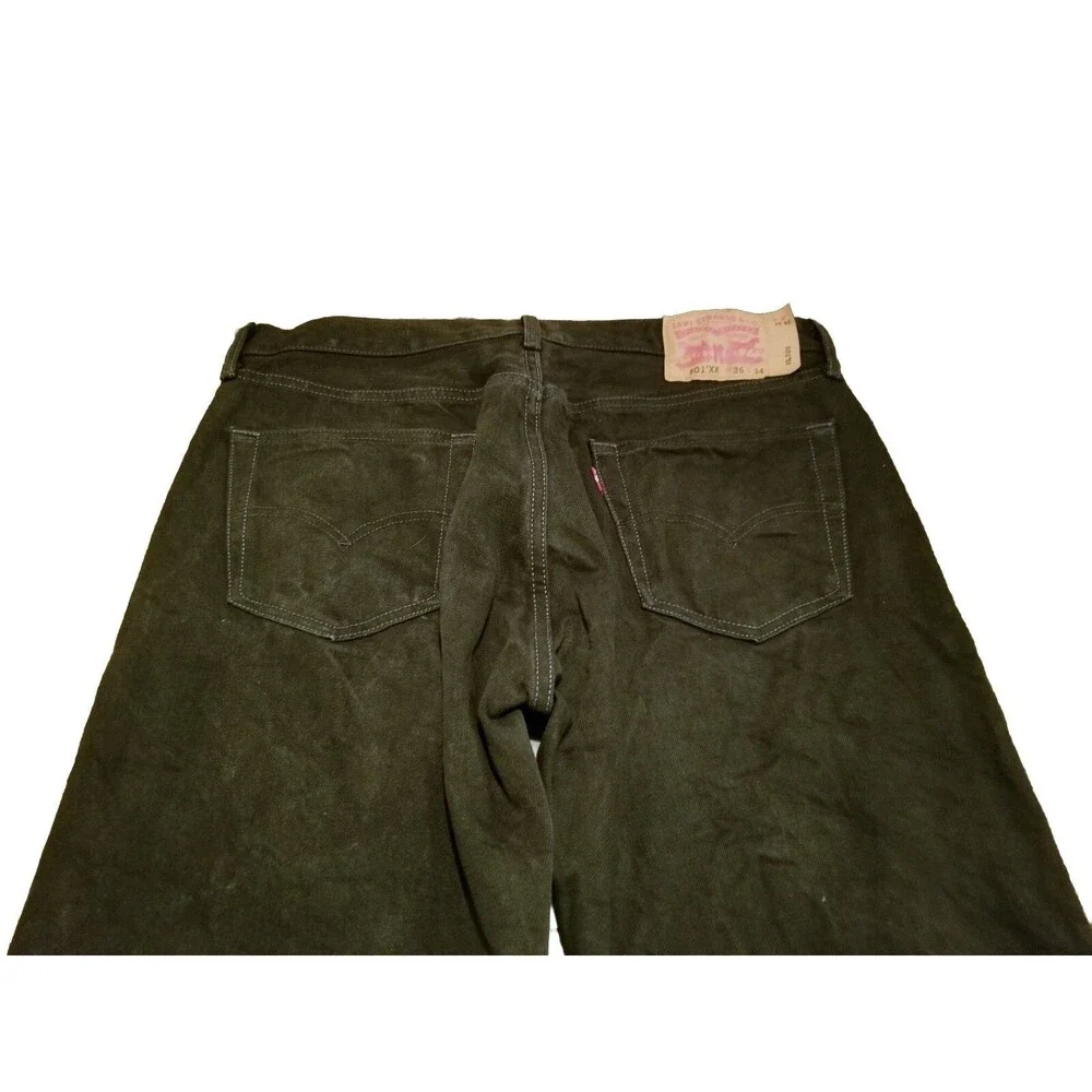 Levi's 501 XX Jeans Men's Size 36x34 Black Denim Button Fly 100% Cotton (35×32)